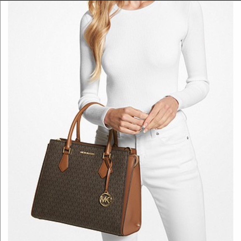 Michael Kors Large Hope Satchel Bag Brown